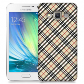 Skal till Samsung Galaxy A7 - Rutig diagonal - Beige