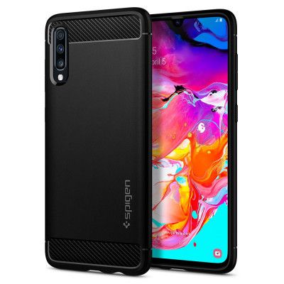 SPIGEN Rugged Armor Galaxy A70 Mattsvart
