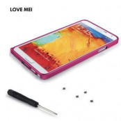 LOVE MEI 0,7mm Metal Bumper till Samsung Galaxy Note 3 (Magenta)