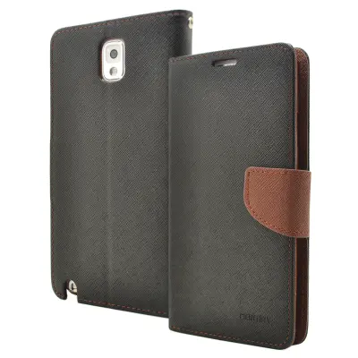 Mercury Fancy Diary Plånboksfodral till Samsung Galaxy Note 3 N9000 (Svart-Brun)