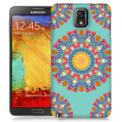 Skal till Samsung Galaxy Note 3 - Blommigt mönster - Turkos