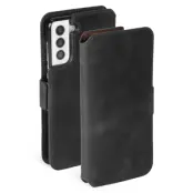 Krusell Galaxy S21 Plånboksfodral Äkta Läder - Svart