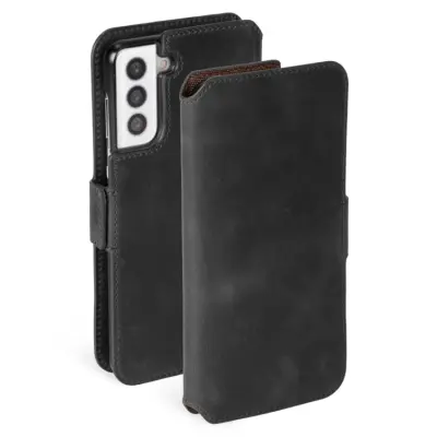 Krusell Galaxy S21 Plånboksfodral Äkta Läder - Svart