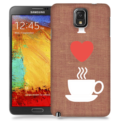 Skal till Samsung Galaxy Note 3 - I love coffe - Brun