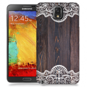 Skal till Samsung Galaxy Note 3 - Mörkt trä med spetsmönster