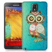 Skal till Samsung Galaxy Note 3 - Orientalisk uggla - Blå