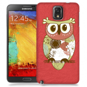 Skal till Samsung Galaxy Note 3 - Orientalisk uggla - Röd