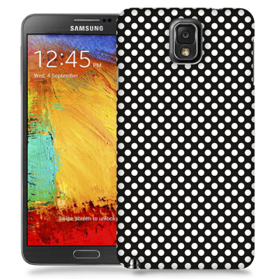 Skal till Samsung Galaxy Note 3 - Polkadots - Svart/Vit