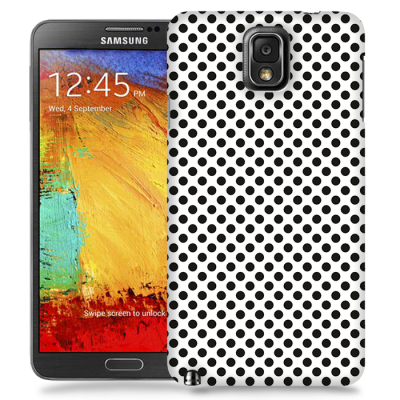 Skal till Samsung Galaxy Note 3 - Polkadots - Vit/Svart