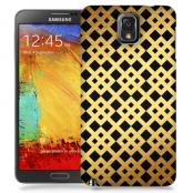 Skal till Samsung Galaxy Note 3 - Rutmönster - Guld/Svart