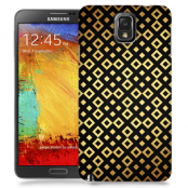 Skal till Samsung Galaxy Note 3 - Rutmönster - Svart/Guld