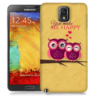 Skal till Samsung Galaxy Note 3 - Ugglor - You make me happy