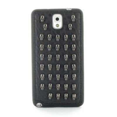 Studded Leather Pattern Flexiskal till Samsung Galaxy Note 3 (Full Skulls)