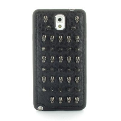Studded Leather Pattern Flexiskal till Samsung Galaxy Note 3 (Spike Skulls)