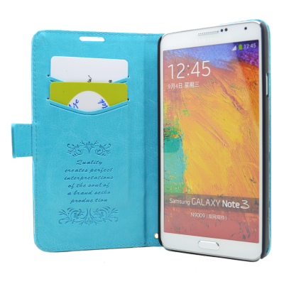 Vintage Plånboksfodral till Samsung Galaxy Note 3 N9000 (Blå)