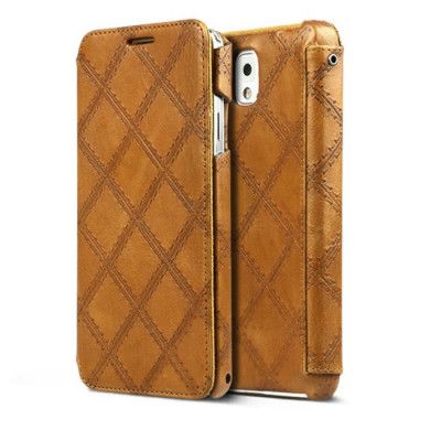 Zenus Italian Vintage Quilt Väska till Samsung Galaxy Note 3 N9000 (Vintage Brow