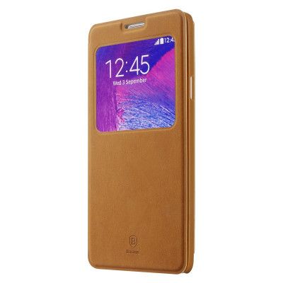 BASEUS Terse Mobilfodral med fönster till Samsung Galaxy Note 4 - Brun