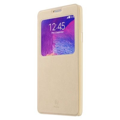 BASEUS Terse Mobilfodral med fönster till Samsung Galaxy Note 4 - Khaki