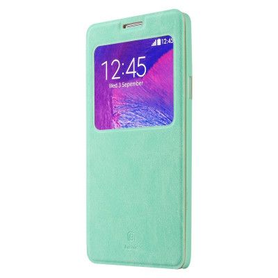 BASEUS Terse Mobilfodral med fönster till Samsung Galaxy Note 4 - Turkos