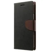Mercury Fancy Plånboksfodral till Samsung Galaxy Note 4 - (Svart - Brun)