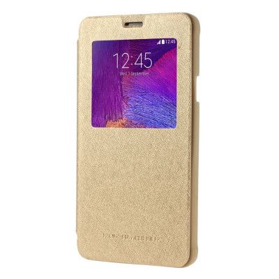 Mercury Wow Bumper Plånboksfodral till Samsung Galaxy Note 4 - Guld