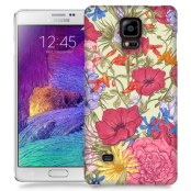 Skal till Samsung Galaxy Note 4 - Blommor - Beige