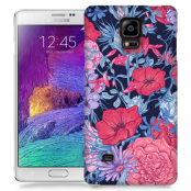 Skal till Samsung Galaxy Note 4 - Blommor - Svart