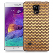 Skal till Samsung Galaxy Note 4 - Canvas Ränder - Guld/Brun