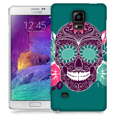 Skal till Samsung Galaxy Note 4 - Glad dödskalle - Grön