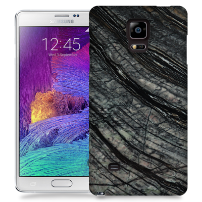 Skal till Samsung Galaxy Note 4 - Marble - Svart/Grå