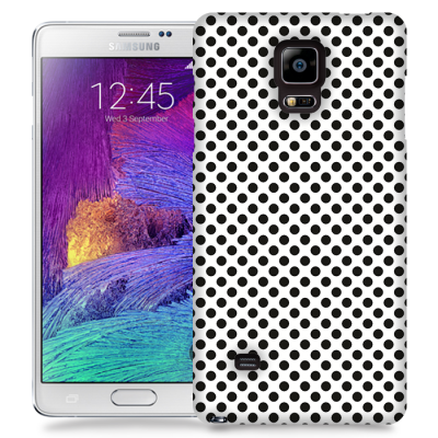 Skal till Samsung Galaxy Note 4 - Polkadots - Vit/Svart