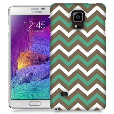 Skal till Samsung Galaxy Note 4 - Ränder - Grön/Brun