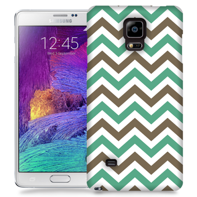 Skal till Samsung Galaxy Note 4 - Ränder - Mint/Brun