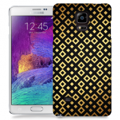 Skal till Samsung Galaxy Note 4 - Rutmönster - Svart/Guld