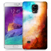Skal till Samsung Galaxy Note 4 - Rymden - Orange/Blå