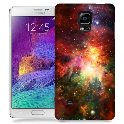 Skal till Samsung Galaxy Note 4 - Rymden - Röd/Grön