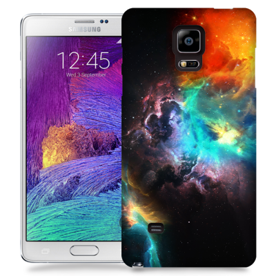 Skal till Samsung Galaxy Note 4 - Rymden - Svart/Blå