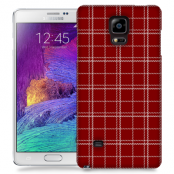 Skal till Samsung Galaxy Note 4 - Sömmar - Rutmönster Röd