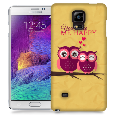 Skal till Samsung Galaxy Note 4 - Ugglor - You make me happy