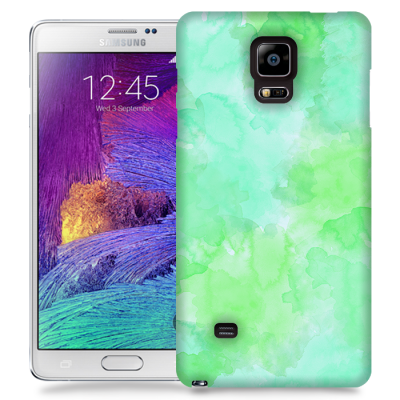 Skal till Samsung Galaxy Note 4 - Vattenfärg - Grön