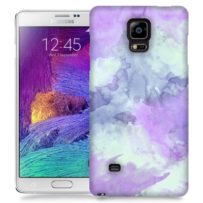 Skal till Samsung Galaxy Note 4 - Vattenfärg - Lila/Ljusblå