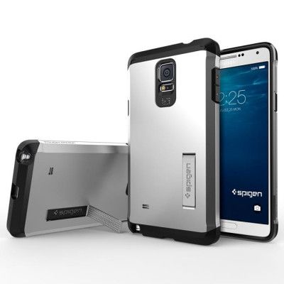 SPIGEN Tough Armor Skal till Samsung Galaxy Note 4 (Satin Silver)