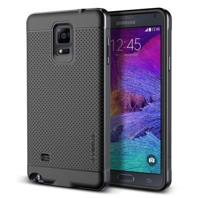 Verus Iron Shield Aluminum Metal Frame Skal till Galaxy Note 4 - Titanium