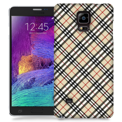 Skal till Samsung Galaxy Note Edge - Rutig diagonal - Beige