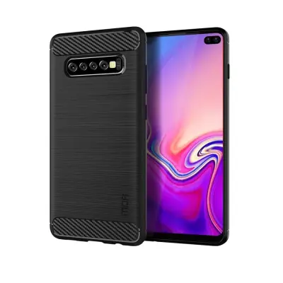 Carbon Brushed Mobilskal till Samsung Galaxy S10 Plus - Svart
