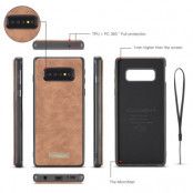 CASEME Detachable 2-in-1 Split Fodral till Samsung Galaxy S10 Plus - Brun