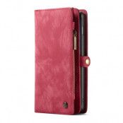 Caseme Plånboksfodral av läder Samsung Galaxy S10 Plus - Röd