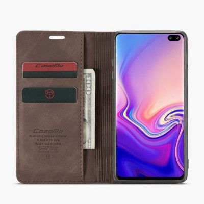 CASEME Plånboksfodral för Samsung Galax S10 Plus - Kaffe