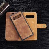 DG.MING Plånboksfodral 2-i-1 Split för Samsung Galaxy S10 Plus - Brun