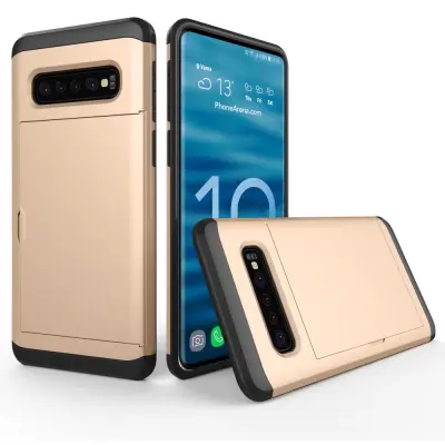 Hybrid Armor med Kortplats till Samsung Galaxy S10 Plus - Guld